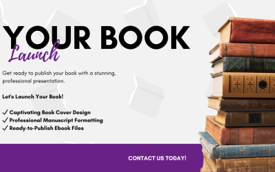 White and Purple Modern Book Launch Facebook Post