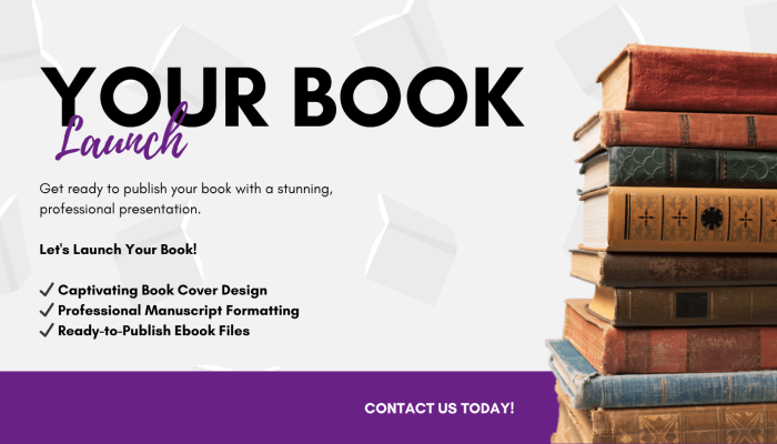 White and Purple Modern Book Launch Facebook Post