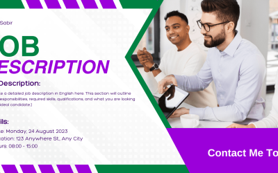 White and Purple Modern Job Vacancy Banner Landscape