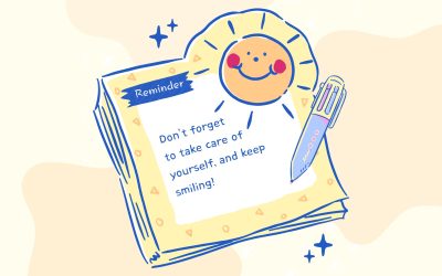 Yellow Blue Cute Note Reminder Quote Instagram Post (1280 x 768 px)