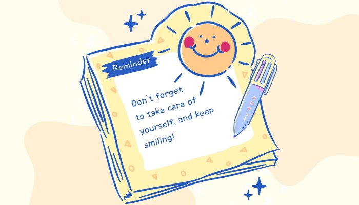 Yellow Blue Cute Note Reminder Quote Instagram Post (1280 x 768 px)