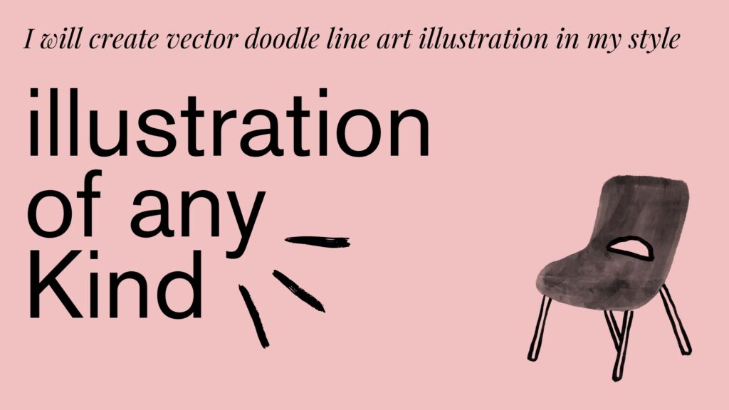 I will create vector doodle line art illustration in my style