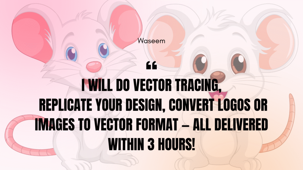 I will do vector tracing, replicate your design, convert logos or images to vector format — all delivered within 3 hours!