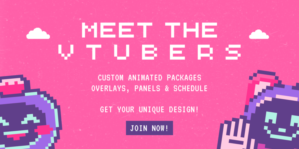 I will make animated twitch overlay, panels, schedule for vtuber streamer