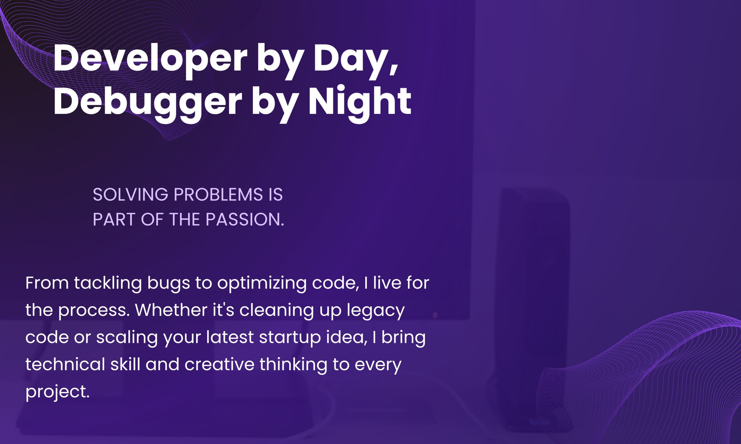 Purple and White Modern Web Developer Instagram Post