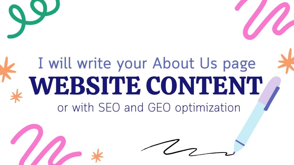 I will write your About Us page or website content with SEO and GEO optimization