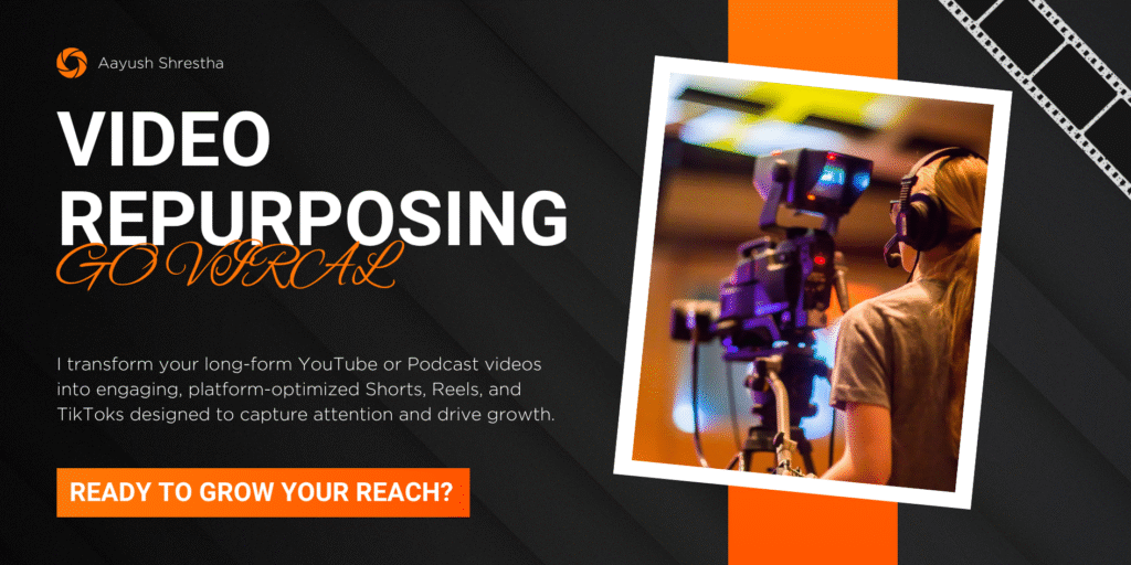 I will repurpose your youtube or podcast videos into viral shorts, reels and tiktoks